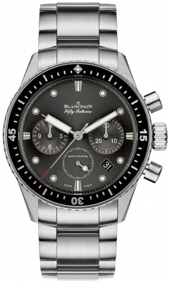 Buy this new Blancpain Fifty Fathoms Bathyscaphe Flyback Chronograph 43mm 5200-1110-71s mens watch for the discount price of £15,660.00. UK Retailer.