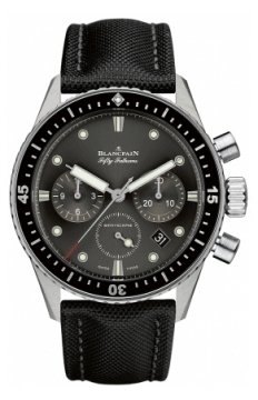 Buy this new Blancpain Fifty Fathoms Bathyscaphe Flyback Chronograph 43mm 5200-1110-b52a mens watch for the discount price of £13,024.00. UK Retailer.