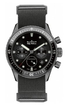 Buy this new Blancpain Fifty Fathoms Bathyscaphe Flyback Chronograph 43mm 5200-1110-naba mens watch for the discount price of £13,024.00. UK Retailer.