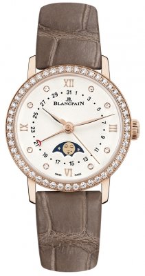 Buy this new Blancpain Villeret Quantieme Phases de Lune 29.2mm 6106-2987-55a ladies watch for the discount price of £18,090.00. UK Retailer.