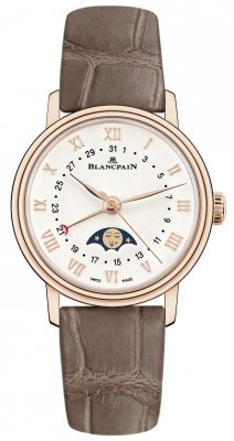 Buy this new Blancpain Villeret Quantieme Phases de Lune 29.2mm 6106-3642-55a ladies watch for the discount price of £13,728.00. UK Retailer.