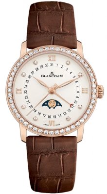 Buy this new Blancpain Villeret Quantieme Phases de Lune 33.2mm 6126-2987-55b ladies watch for the discount price of £20,485.00. UK Retailer.