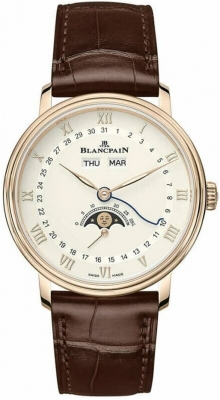 Buy this new Blancpain Villeret Moonphase & Complete Calendar 38mm 6264-3642-55b mens watch for the discount price of £19,536.00. UK Retailer.