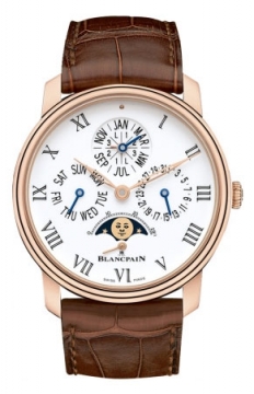 Buy this new Blancpain Villeret Quantieme Perpetual 8 Days Automatic 42mm 6659-3631-55b mens watch for the discount price of £55,440.00. UK Retailer.