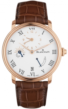 Buy this new Blancpain Villeret 8 Days Half Timezone 6661-3631-55b mens watch for the discount price of £40,410.00. UK Retailer.