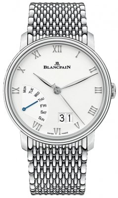 Buy this new Blancpain Villeret Grand Date Retrograde Day 40mm 6668-1127-mmb mens watch for the discount price of £14,256.00. UK Retailer.