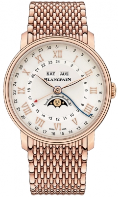 Buy this new Blancpain Villeret Moonphase Complete Calendar GMT 40mm 6676-3642-mmb mens watch for the discount price of £42,504.00. UK Retailer.