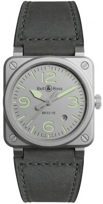 Buy this new Bell & Ross BR03-92 Automatic 42mm BR0392-GR-ST/SCA mens watch for the discount price of £2,340.00. UK Retailer.