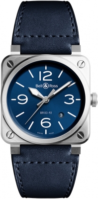 Buy this new Bell & Ross BR03-92 Automatic 42mm BR0392-BLU-ST/SCA mens watch for the discount price of £2,720.00. UK Retailer.