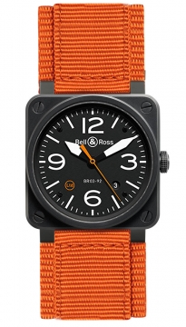 Buy this new Bell & Ross BR03-92 Automatic 42mm BR0392-O-CA mens watch for the discount price of £2,475.00. UK Retailer.