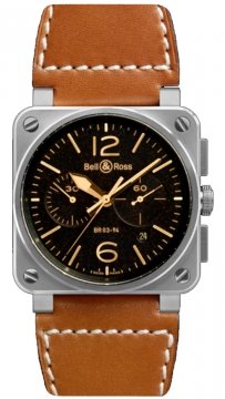 Buy this new Bell & Ross BR03-94 Chronograph 42mm BR0394-ST-G-HE/SCA mens watch for the discount price of £3,555.00. UK Retailer.