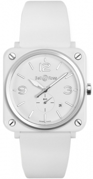 Buy this new Bell & Ross BR S Quartz 39mm BRS-WH-CES/SRB midsize watch for the discount price of £1,620.00. UK Retailer.