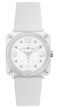 Buy this new Bell & Ross BR S Quartz 39mm BRS White Ceramic Phantom Diamond midsize watch for the discount price of £3,748.00. UK Retailer.