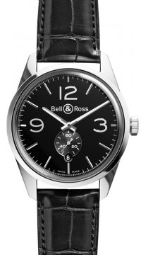 Buy this new Bell & Ross BR 123 Vintage BRV 123 Officer Black mens watch for the discount price of £1,755.00. UK Retailer.