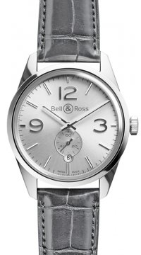 Buy this new Bell & Ross BR 123 Vintage BRV 123 Officer Silver mens watch for the discount price of £1,755.00. UK Retailer.