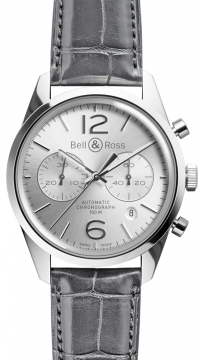 Buy this new Bell & Ross BR 126 Vintage BRV 126 Officer Silver mens watch for the discount price of £2,709.00. UK Retailer.