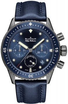 Buy this new Blancpain Fifty Fathoms Bathyscaphe Flyback Chronograph 43mm 5200-0240-52a mens watch for the discount price of £14,872.00. UK Retailer.