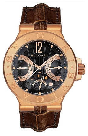 bvlgari diagono moonphase rose gold watch