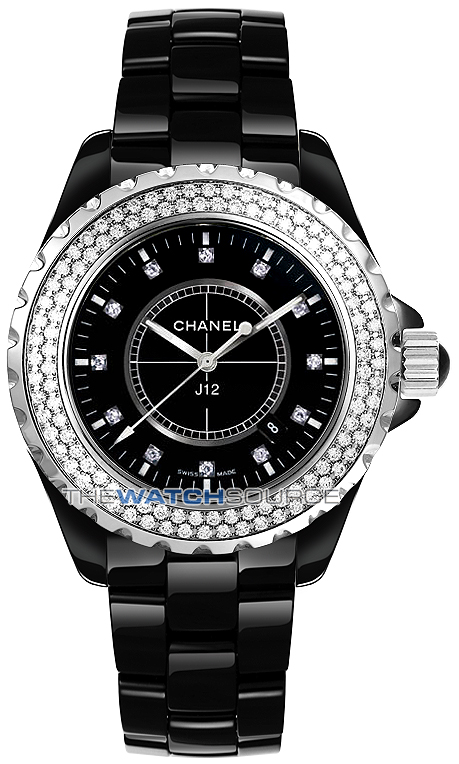 Chanel J12 H2014 Black Ceramic Diamond 42mm Automatic Date BRAND NEW
