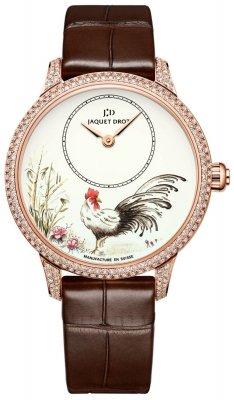 Buy this new Jaquet Droz Les Ateliers d'Art Petite Heure Minute Enamel Painting 35mm j005003222 ladies watch for the discount price of £27,522.00. UK Retailer.