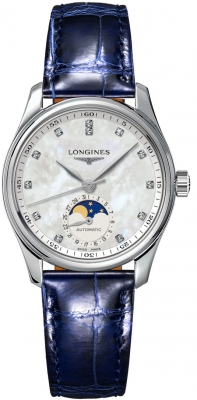 Buy this new Longines Master Automatic Moonphase 34mm L2.409.4.87.0 ladies watch for the discount price of £2,565.00. UK Retailer.