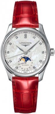 Buy this new Longines Master Automatic Moonphase 34mm L2.409.4.87.2 ladies watch for the discount price of £2,232.00. UK Retailer.