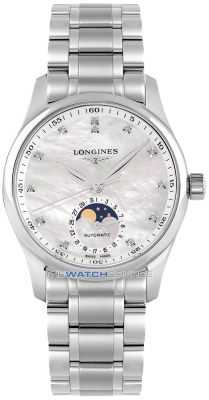 Buy this new Longines Master Automatic Moonphase 34mm L2.409.4.87.6 ladies watch for the discount price of £2,565.00. UK Retailer.