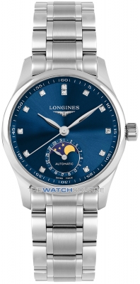 Buy this new Longines Master Automatic Moonphase 34mm L2.409.4.97.6 ladies watch for the discount price of £2,520.00. UK Retailer.