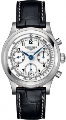 Buy this new Longines Heritage Chronograph L2.768.4.13.2 mens watch for the discount price of £2,376.00. UK Retailer.