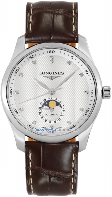 Buy this new Longines Master Moonphase Automatic 40mm L2.909.4.77.3 mens watch for the discount price of £2,156.00. UK Retailer.
