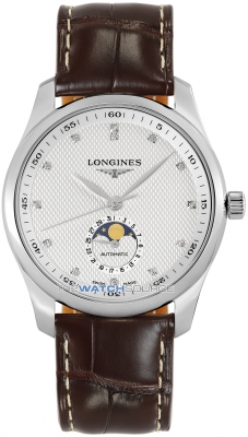 Buy this new Longines Master Moonphase Automatic 40mm L2.909.4.77.3 mens watch for the discount price of £2,520.00. UK Retailer.