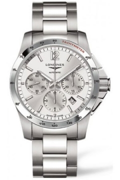 Buy this new Longines Conquest Automatic Chrono 41mm L2.743.4.76.6 mens watch for the discount price of £1,435.00. UK Retailer.