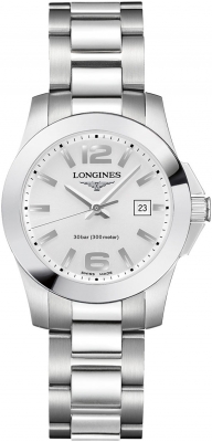 Buy this new Longines Conquest Quartz Ladies 29.5mm L3.376.4.76.6 ladies watch for the discount price of £527.00. UK Retailer.