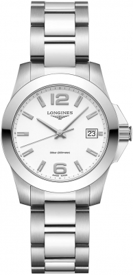 Buy this new Longines Conquest Quartz 34mm L3.377.4.16.6 ladies watch for the discount price of £720.00. UK Retailer.