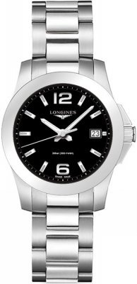 Buy this new Longines Conquest Quartz 34mm L3.377.4.58.6 ladies watch for the discount price of £527.00. UK Retailer.