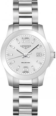 Buy this new Longines Conquest Quartz 34mm L3.377.4.76.6 ladies watch for the discount price of £527.00. UK Retailer.