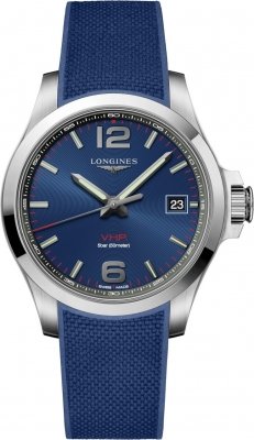 Buy this new Longines Conquest V.H.P. 41mm L3.716.4.96.9 mens watch for the discount price of £846.00. UK Retailer.