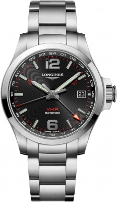 Buy this new Longines Conquest V.H.P. GMT 41mm L3.718.4.56.6 mens watch for the discount price of £1,080.00. UK Retailer.