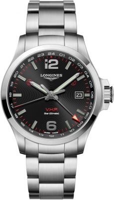 Buy this new Longines Conquest V.H.P. GMT 43mm L3.728.4.56.6 mens watch for the discount price of £1,008.00. UK Retailer.