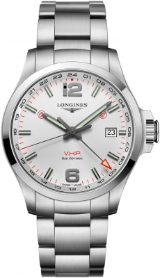 Buy this new Longines Conquest V.H.P. GMT 43mm L3.728.4.76.6 mens watch for the discount price of £1,053.00. UK Retailer.