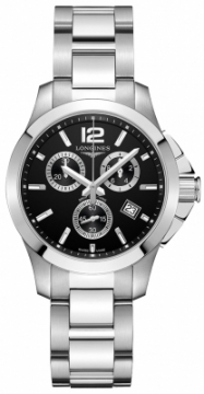Buy this new Longines Conquest Quartz Chrono 36mm L33794566 midsize watch for the discount price of £816.00. UK Retailer.