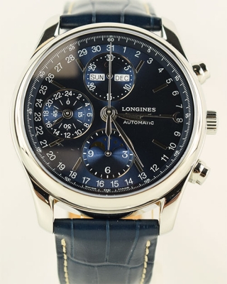 Buy this new Longines Master Complications 40mm L2.673.4.92.0 mens watch for the discount price of £2,880.00. UK Retailer.