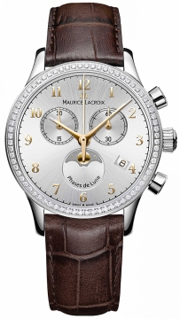 Buy this new Maurice Lacroix Les Classiques Phase de Lune Chrono Ladies lc1087-sd501-121-2 ladies watch for the discount price of £1,760.00. UK Retailer.