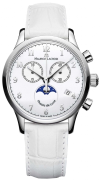 Buy this new Maurice Lacroix Les Classiques Phase de Lune Chrono Ladies lc1087-ss001-120-1 ladies watch for the discount price of £560.00. UK Retailer.