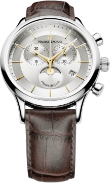 Buy this new Maurice Lacroix Les Classiques Chronograph Phase de Lune lc1148-ss001-132 mens watch for the discount price of £780.00. UK Retailer.