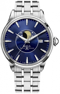 Buy this new Ball Watch Trainmaster Moon Phase 40mm NM3082D-SJ-BE mens watch for the discount price of £1,692.00. UK Retailer.