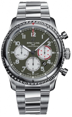 Buy this new Breitling Aviator 8 B01 Chronograph 43 Curtiss Warhawk ab01192a1L1a1 mens watch for the discount price of £5,984.00. UK Retailer.