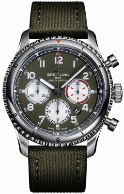 Buy this new Breitling Aviator 8 B01 Chronograph 43 Curtiss Warhawk ab01192a1L1x2 mens watch for the discount price of £6,030.00. UK Retailer.