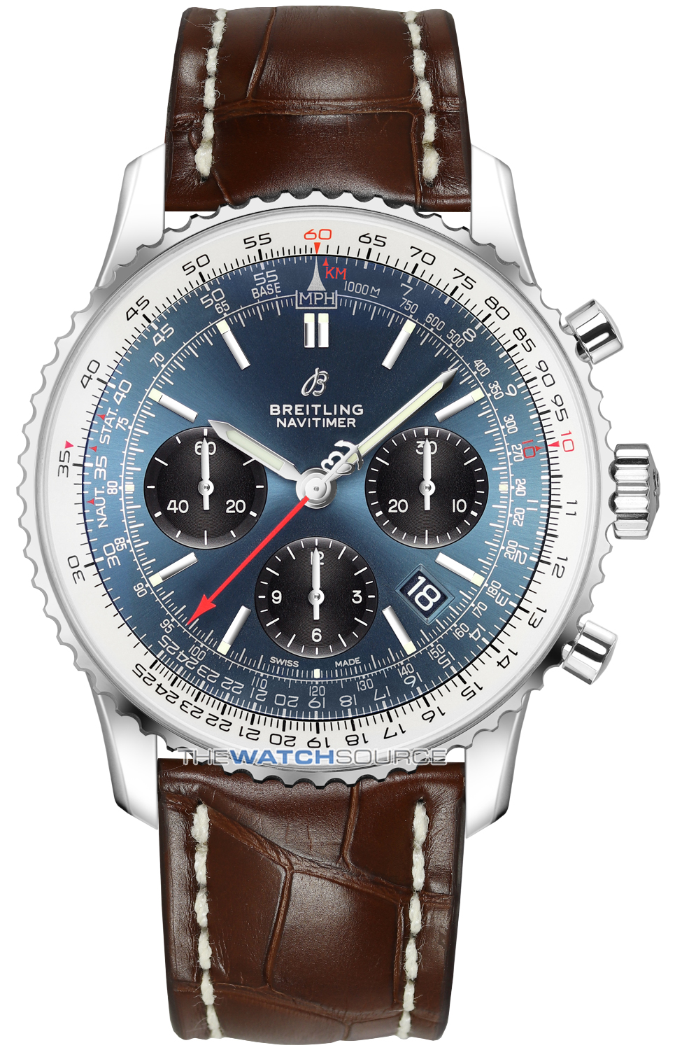 Buy this new Breitling Navitimer 1 B01 Chronograph 43 ab0121211c1p4 mens  watch for the discount price of £5,635.50. UK Retailer.