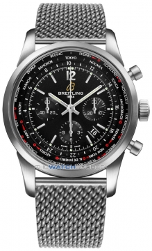 Buy this new Breitling Transocean Chronograph Unitime Pilot ab0510u6/bc26-ss mens watch for the discount price of £7,216.00. UK Retailer.